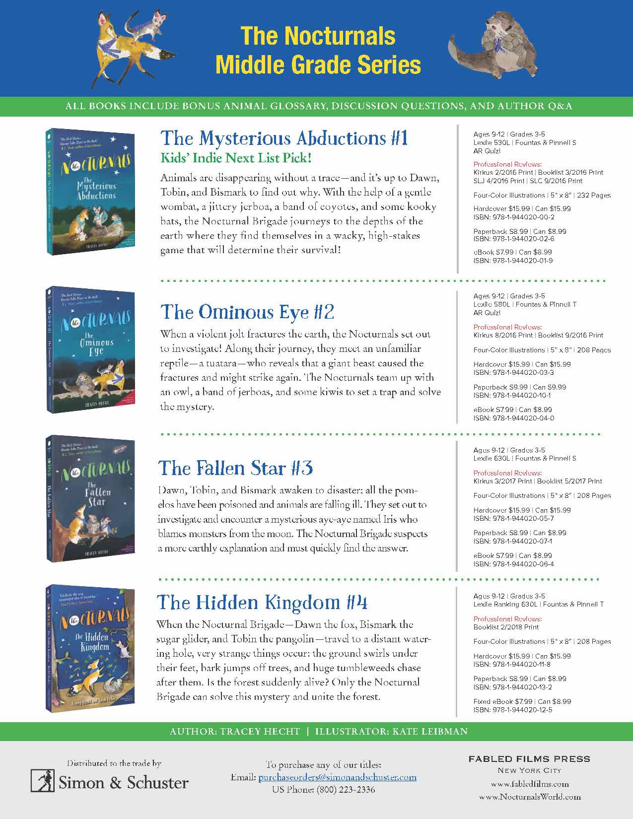The Nocturnals Book and Activities Catalog