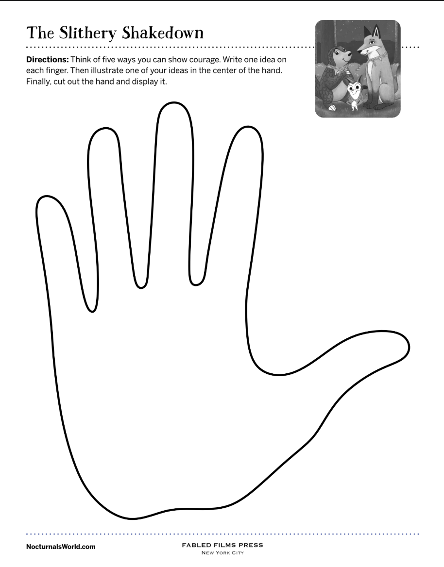 This image shows a preview of the Slithery Shakedown hand drawing activity.