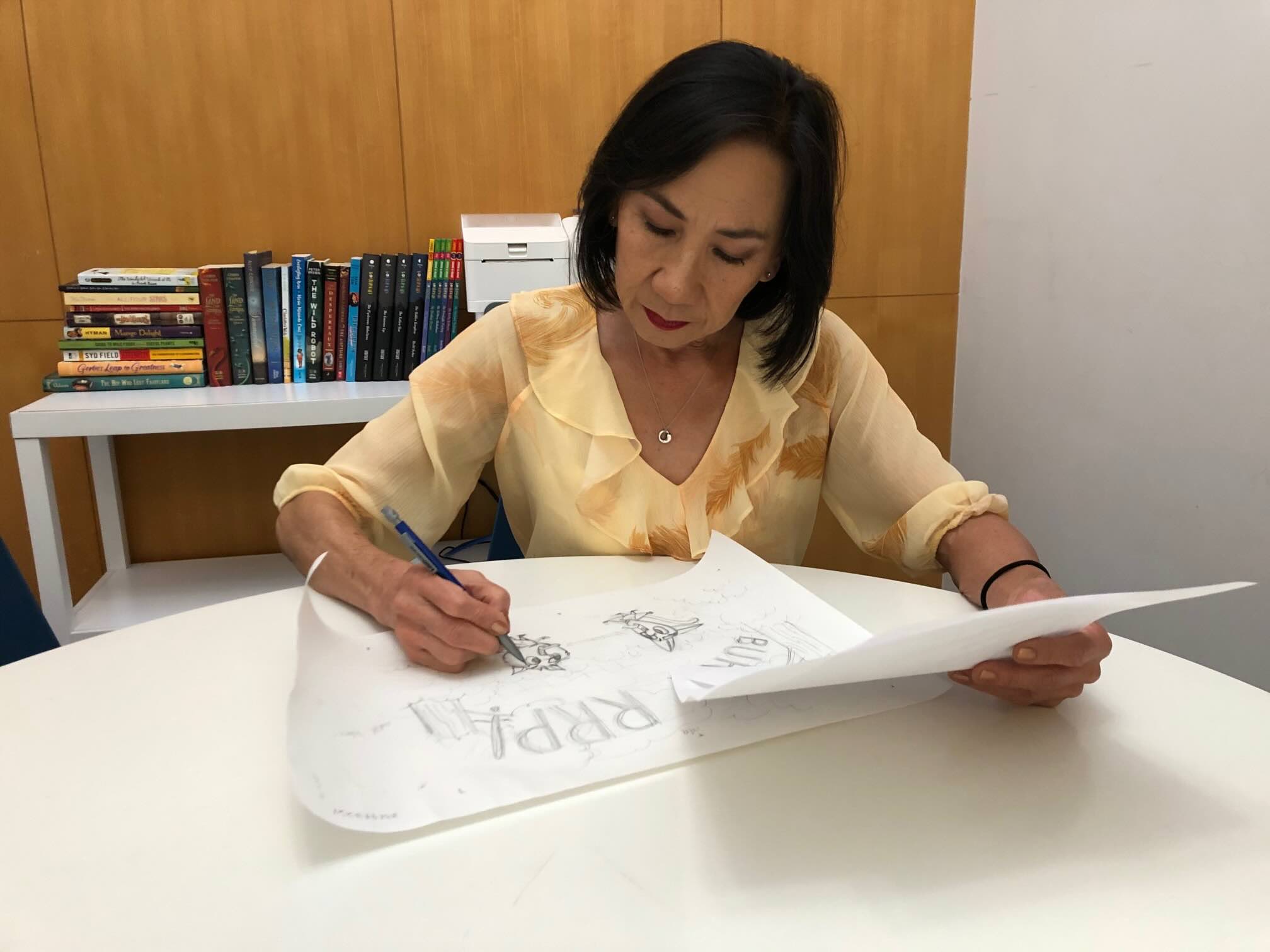 The Nocturnals illustrator Josie Yee drawing