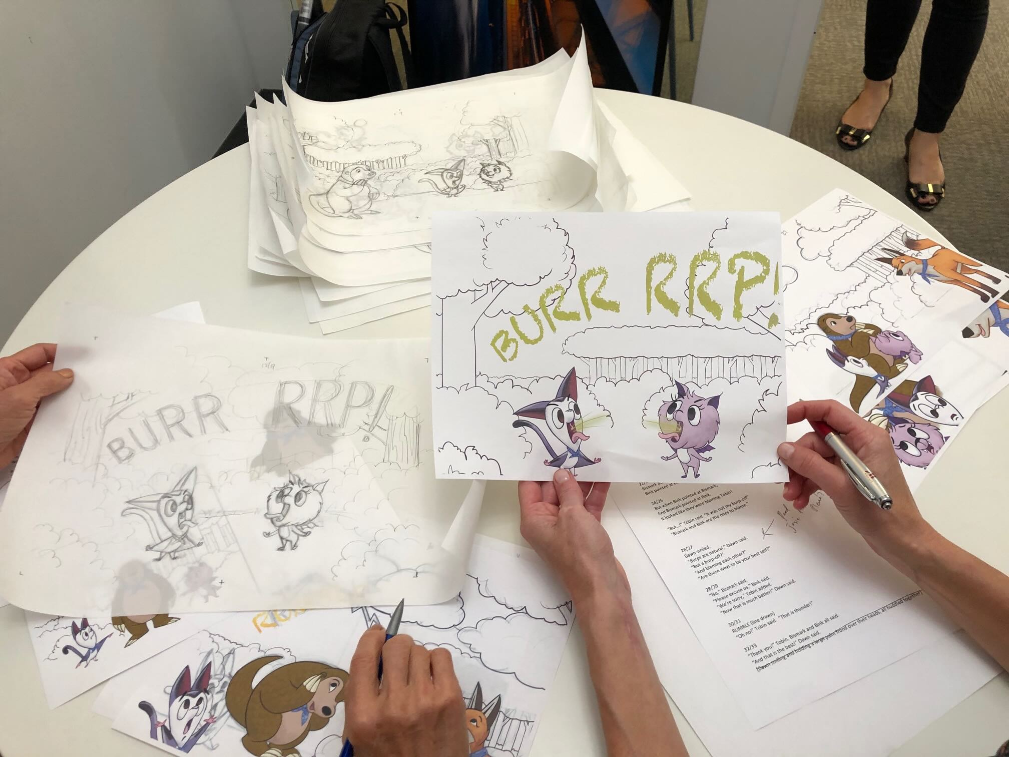 The Nocturnals illustrator Josie Yee drawing