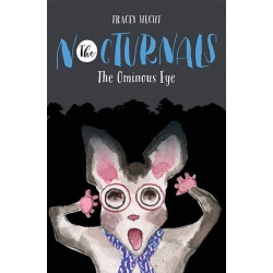 The Ebook version of the second book, The Ominous Eye, has a gray cover with black silhouettes of trees. Bismark, a sugar glider, is in the front with his arms stretched over his head and his mouth open in horror. 